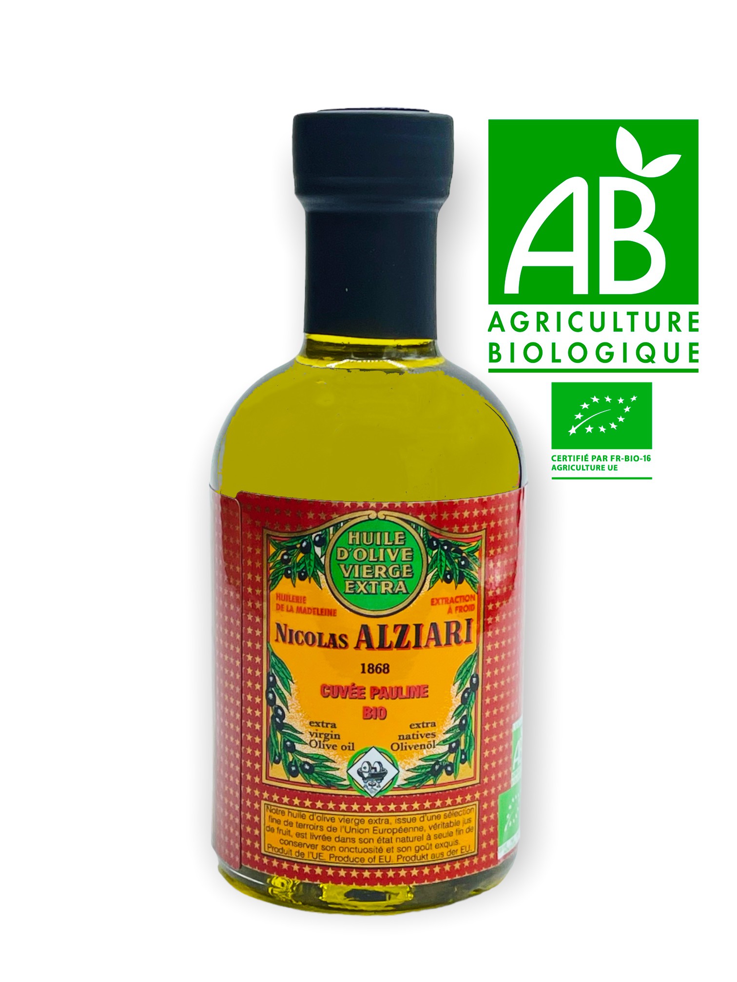 Huile d'olive Nicolas Alziari cuvée PAULINE 200 ML - Bio*